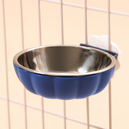 HOOPET Cat Bowl Food Bowl Hanging Stainless  Bowl Water Bowl Cat Cage Rice Bowl Pet Dog Cage Anti-overturning Dog Bowl