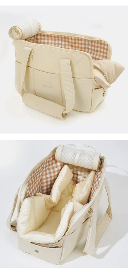 Pets go out and pack puppies. Portable one-shoulder bags are suitable for cats and small dogs to carry outdoors than bears.