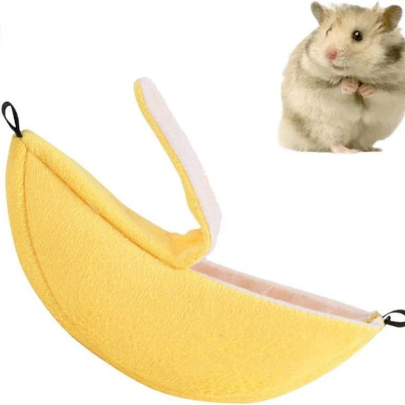 Banana Hamster Bed House Hammock Small Animal Warm Bed House Cage Nest Hamster Accessory for Sugar Glider Hamster Small Bird Pet