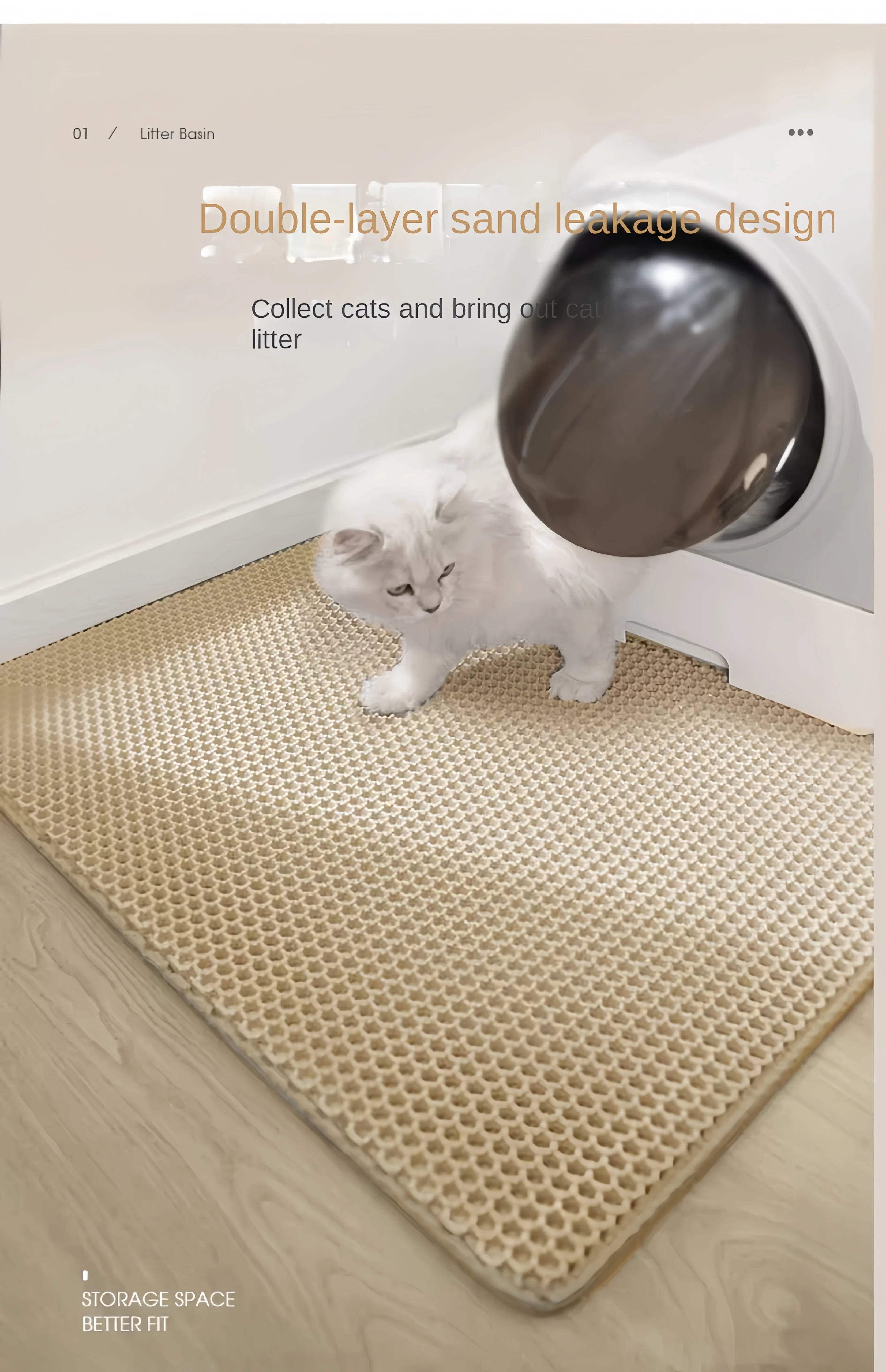 90X60CM Cat Litter Mat Waterproof Double Layer Pet Litter Box Mat Pet Toilet Cat Mat Nonslip Sand Cat Washable Mat Pet Clean