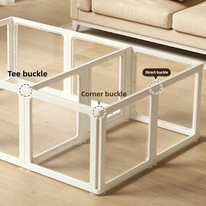 Pet Fence Fully Transparent Houses Acrylic Large Dog Fence Indoor Dog House.Large Space Dog Crate Double Suction Cup Design