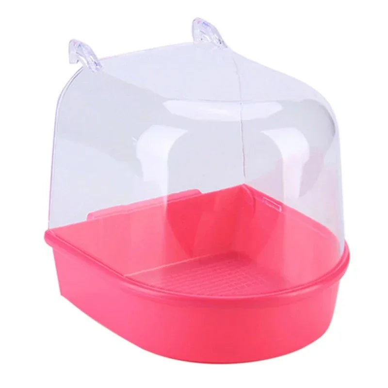 New Hanging Bird Bath Cube Parrots Bathtub Shower Box Cage Accessory for Little Canary Budgerigar Cockatiel Lovebird