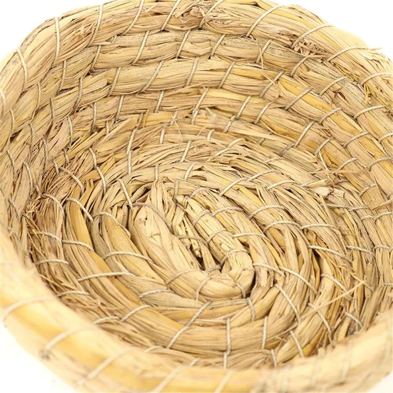 1pc Natural Handmade Straw Bird Nest Pigeon House Parrot Nest Warm Pet Bedroom Courtyard Small Animal Bird Cages