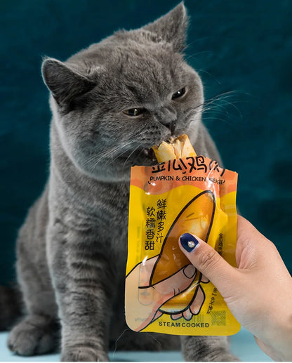 Pet Snack Wet food  Boiled Chicken Breast & Pumpkin Fit For Cats And Dogs Nutritious Mixed Food And Complementary Food