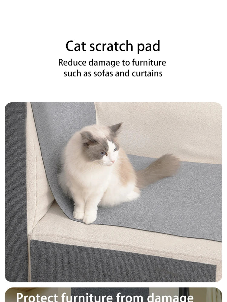 Trimmable Self-Adhesive Cat Scratch Mat Protect Your Furniture and Walls from Scratching