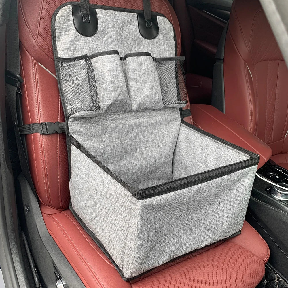 Dog Car Seat,Puppy Booster Seat for Car Front Seat with Storage Pockets