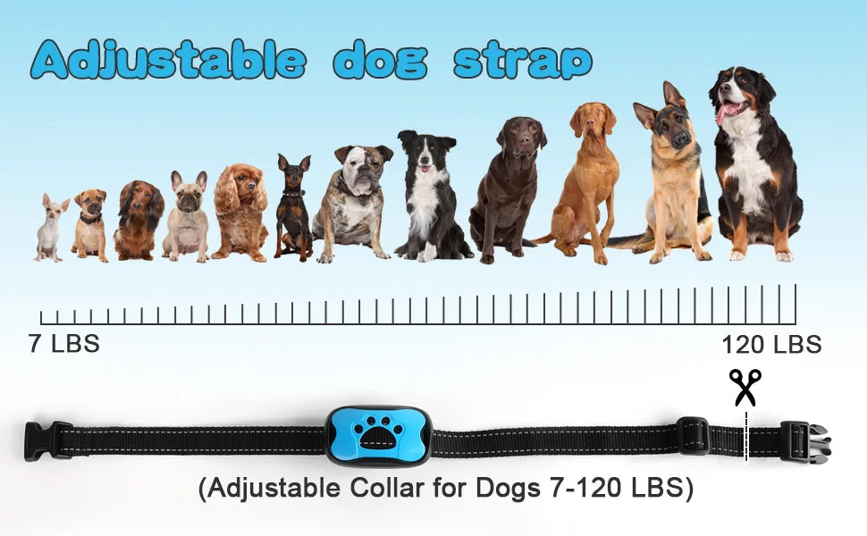 Dog Training Collar Anti-barking Collar Automatic Anti Bark Dog Bark Collar 2 Modes Adjustable Dog Bark Stopper Collar for Dogs