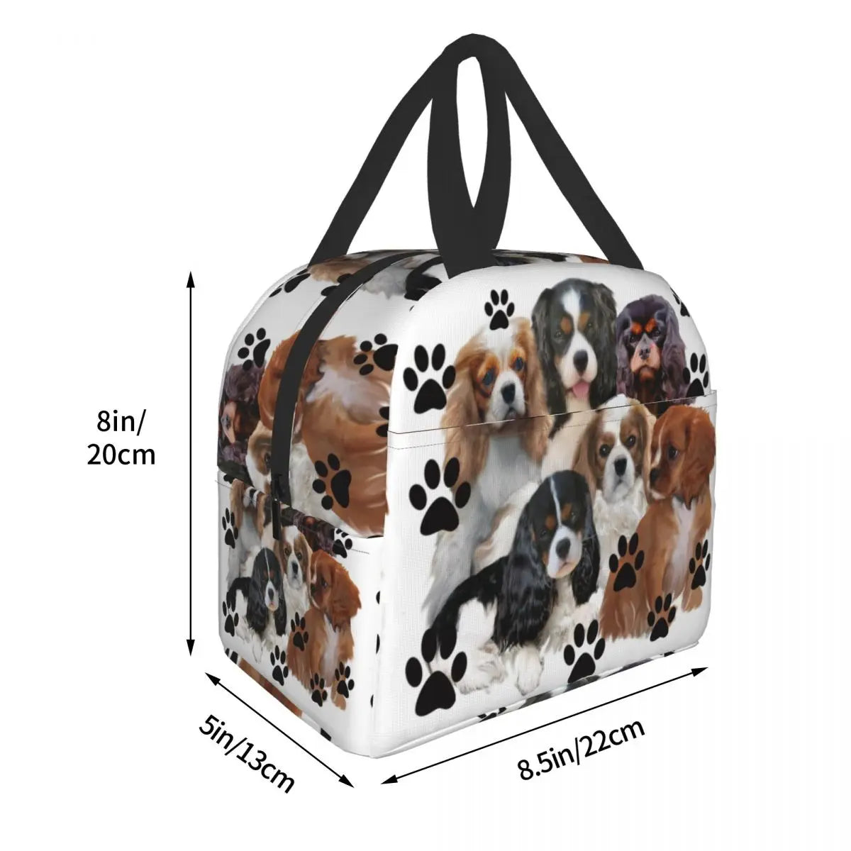 Cavalier King Charles Spaniel Dog Insulated Lunch Tote Bag for Women Portable Thermal Cooler Food Lunch Box Work School Travel