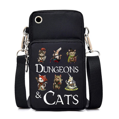 2024 Zipper Small Crossbody Bags Cartoon Anime Cat Women's Shoulder Purses and Handbags Girls Fashion Animal Mobile Phone Bag