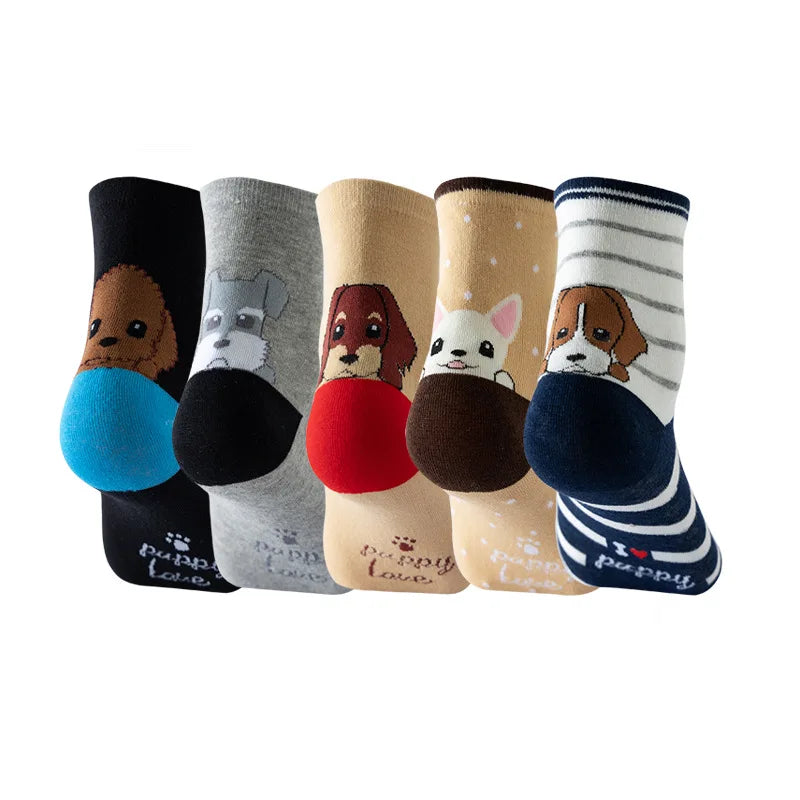 5 Pairs Women Socks Cartoon Cat Cute Funny Personality Soft Comfortable Chrismas Gift High Quality Cotton Socks For Women