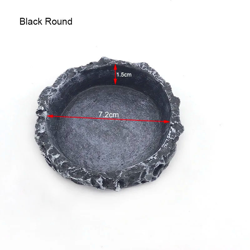 Resin Aquarium Pet Reptile Feeder Bowl Basin Food Water Pot Reptile Turtle Tortoise Scorpion Lizard Crabs Supplies 10cm