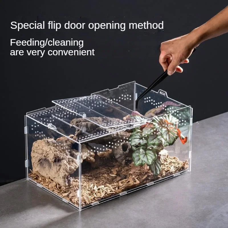 Reptile Habitat Terrarium Breeding Box Acrylic Case Nano Arboreal Tarantula Enclosure Spider Scorpion Bearded Dragon Habitat