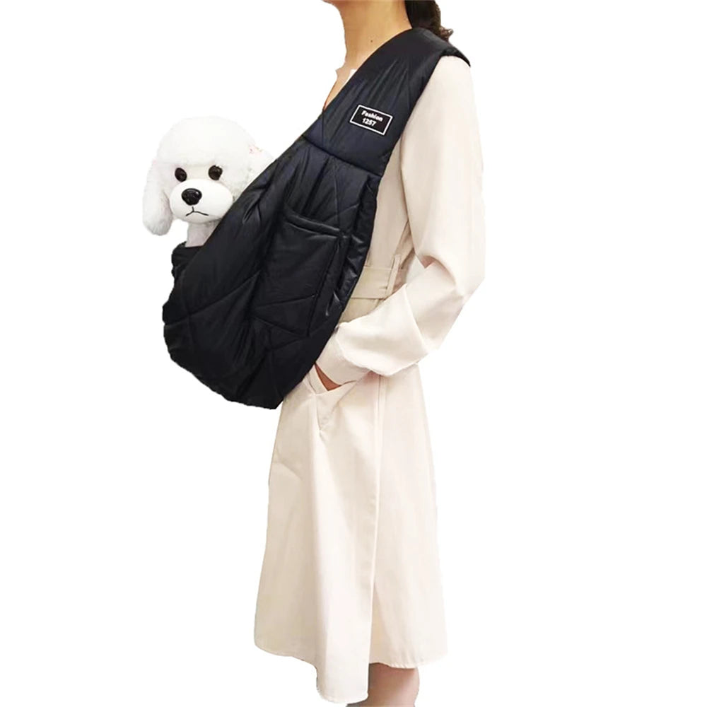 Comfortable Dog Cat Bag Winter Warm Pet Dog Carrier Bags Outdoor Travel Chest Bags Sling Handbag Puppy Single Shoulder Bag