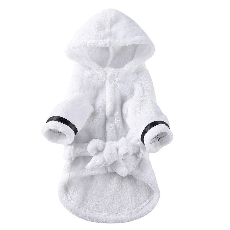 Pet Dog Bathrobe Dog Pajamas Sleeping Clothes Soft Pet Bath Drying Towel Clothes for for Puppy Dogs Cats Pet Nightwear