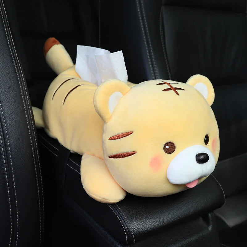 Monkey Tissue Holder for Car Plush Cute Car Tissue Holder High Quality Cartoon Dog Car Tissue Box Armrest Box