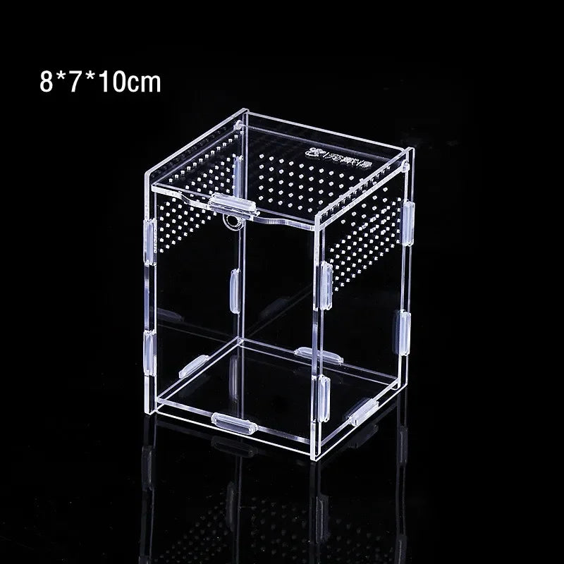 Reptile Acrylic Transparent Terrarium Habitat Breeding Box Reptiles Cage Nano Arboreal Tarantula Enclosure Bearded Dragon