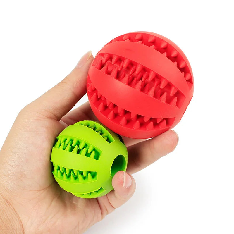 Dog Food Treat Feeder Funny Pet Interactive Rubber Ball Dogs Chew Toy Tooth Cleaning Ball Puppy Training Bite Resistant Toy Ball