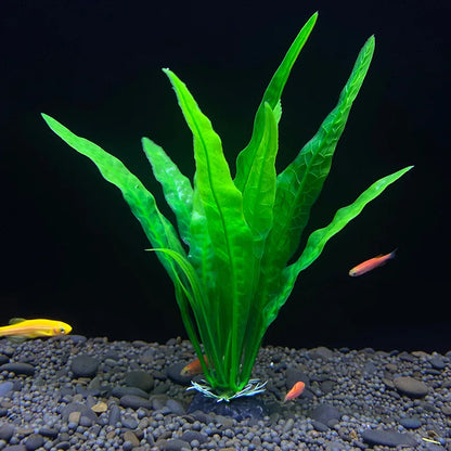 7.08 吋魚缸仿真植物水族箱人造裝飾植物擺飾水草魚缸塑膠裝飾 18 厘米