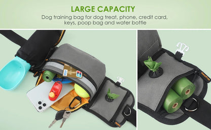 Dog Treat Pouch for Training Outdoor Dog Treat Pouch Training Feeding Bag Large Capacity Pet Trainer Reward Waist Bag Dog Supply