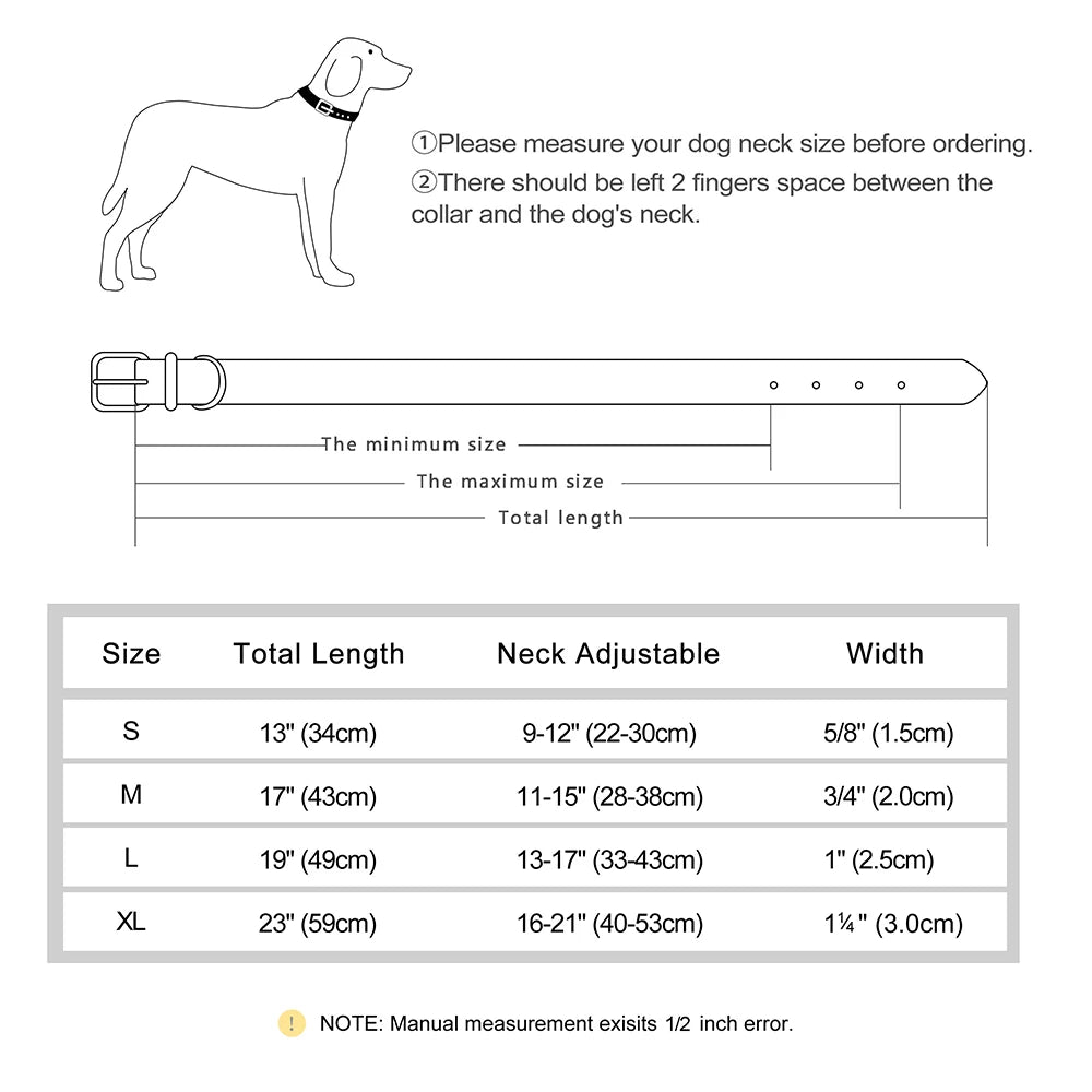 Personalized Dog Collar Custom PU Leather Dog Collars Free Engraved Nameplate Tags For Small Medium Large Dogs Pitbull Labrador - Pets Home Supplies