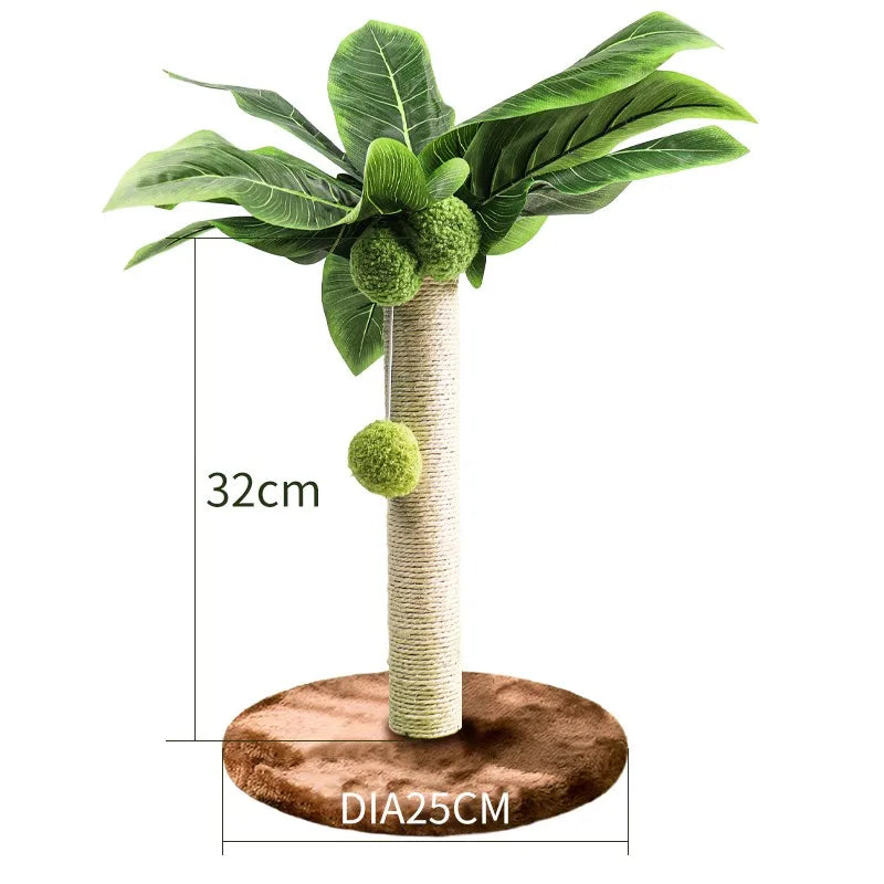 Cat Scratching Post for Kitten Cute Green Leaves Cat Scratching Posts with Sisal Rope Indoor Cats Posts Cat Tree Pet Products