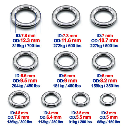 Fishing Solid Ring 20~100Pcs Fishing Lure Connectors Stainless Steel Snap Fishing Accessories Solid Ring Saltwater Tackle Chrome