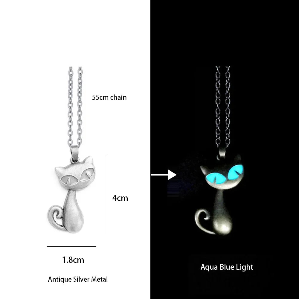 Luminous Glowing Lotus Cat Snake Ox Elephant Pendant Necklace Glow In The Dark Tree Necklace for Men Women  Halloween Gift