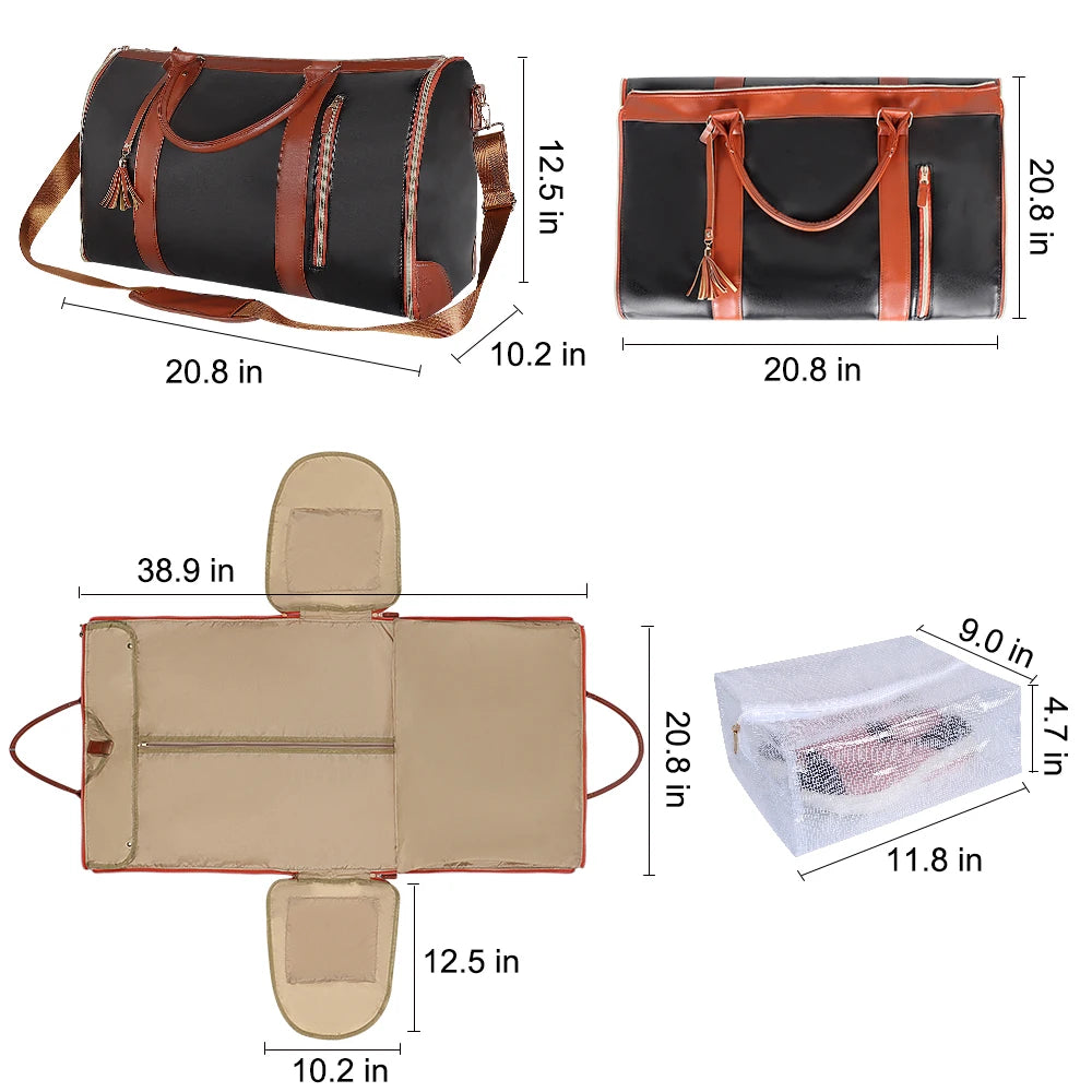 Polarshe Women Foldable Travel Bag High Capacity Handbag Large Size Luggage Waterproof Wear-resistant Folding Multi Function Bag