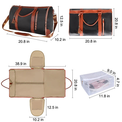 Polarshe Women Foldable Travel Bag High Capacity Handbag Large Size Luggage Waterproof Wear-resistant Folding Multi Function Bag