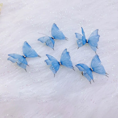 5PCS New Cute Princess Mesh Double-layer Butterfly Lovely Girls Hairpins Children Headwear Hairgrip Hair Clips Hair Accessories