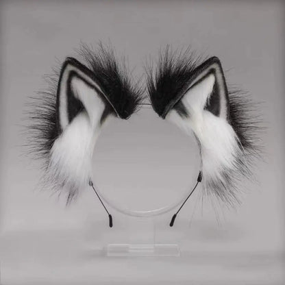 Cute Cat Ears Headband Plush Animal Hair Band Halloween Party Hair Hoops Womens Anime Cosplay Headwear Fancy Props Hair Ornament
