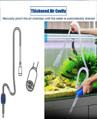 Aquarium Siphon Fish Tank Syphon Vacuum Cleaner Pump Semi-automatic Water Change Changer  Water Filter Pump Cleaning Accessories