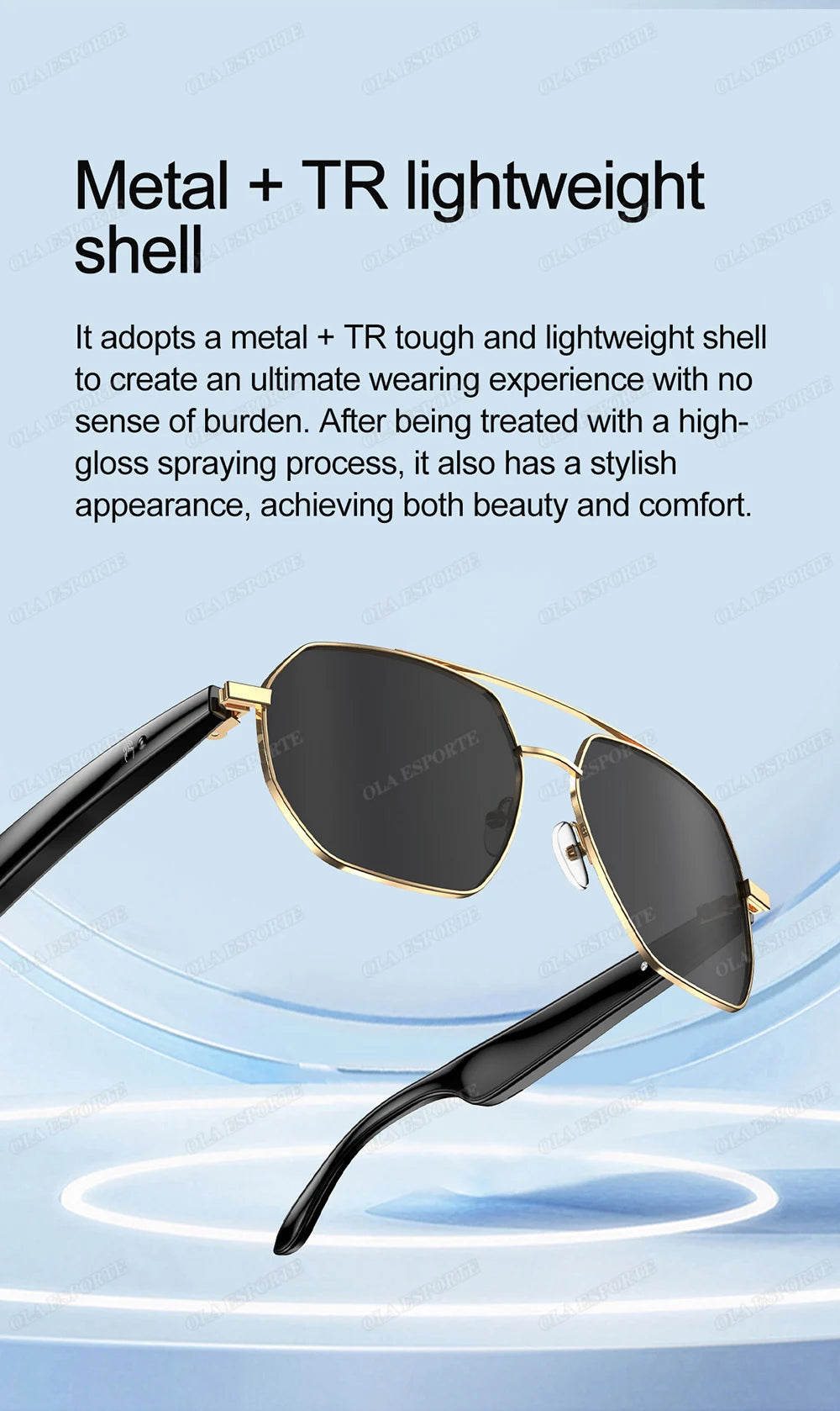 AI Smart Glasses with ChatGPT4.0 Instant Translation 164 Languages Bluetooth Calls IP67 Waterproof HD Camera for Travel Business