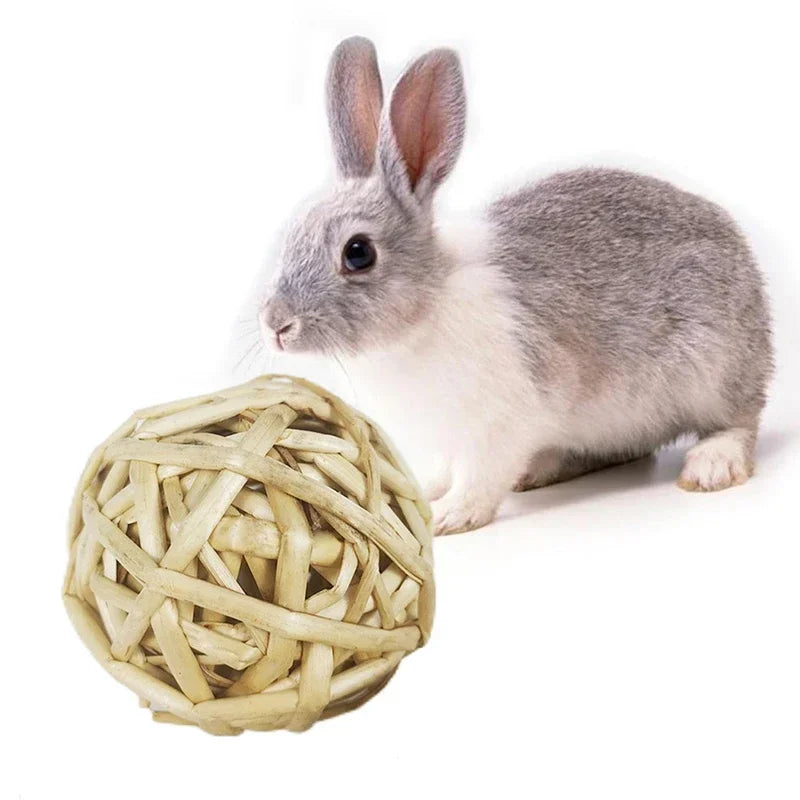 7CM Chewing Braided Ball Guinea Pig Rabbit Hamster Small Animal Play Pet Interactive Chew Toy