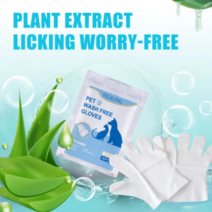 6pcs Disposable Pet Cleaning Gloves for Cats & Dogs Bath