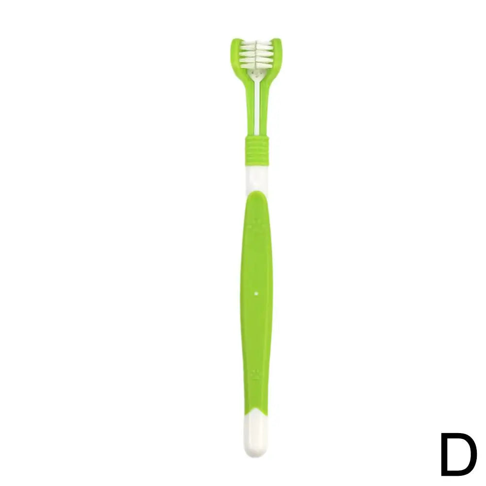 Three Sided Pet Toothbrush Three-Head Pet Toothbrush For Dogs And Cats Oral Cleaning Brush Care Products Tool Wholesale