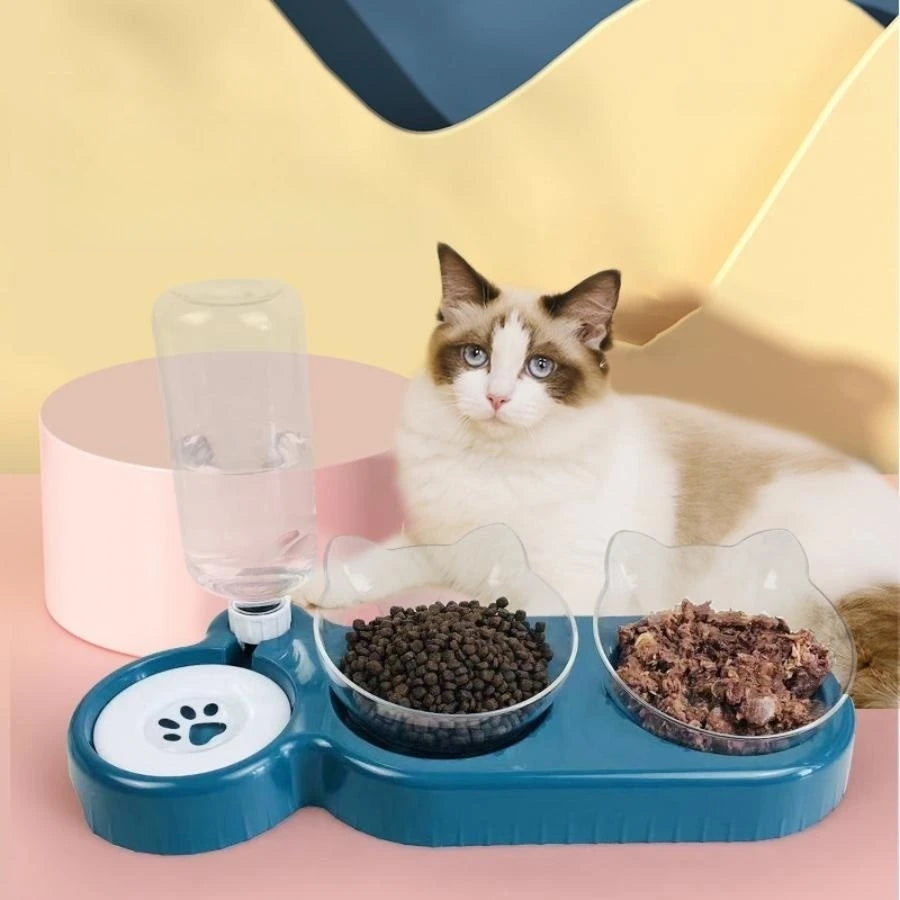 Pet Automatic Water Feeder and Food Container (Anti Slip Double Bowl)