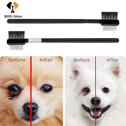 Double-Sided Pet Eye Comb Brush Mini Pet Tear Stain Remover Comb Eye Grooming Brush For Small Cat Dog Pets Accessories