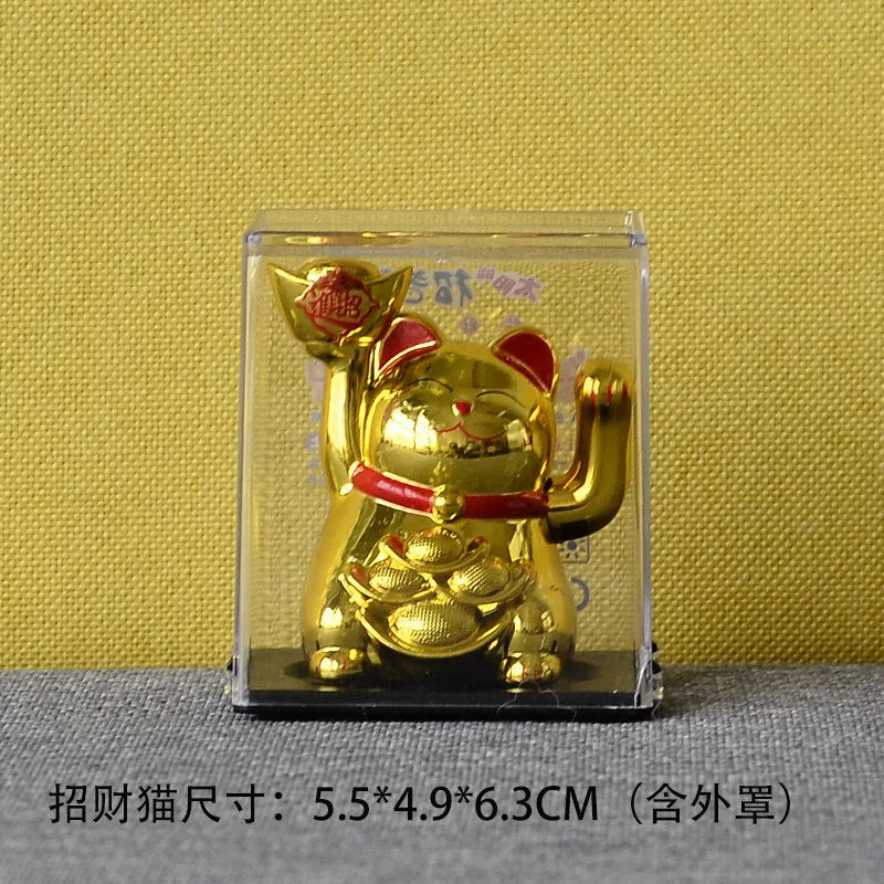 Solar Powered Maneki Neko Lucky Cat Welcoming Chinese Lucky Cat Waving