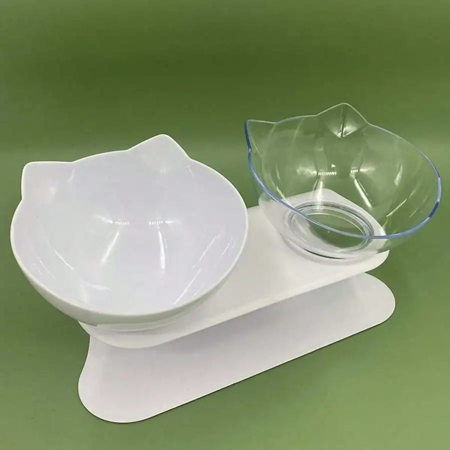 Slanted Mouth Cat Bowl, Neck Protector, Cat Double Bowl, Pet Transparent Bowl, Cat Food Bowl, Pet Supplies, Cat Ear Bowl, Dog Food Bowl