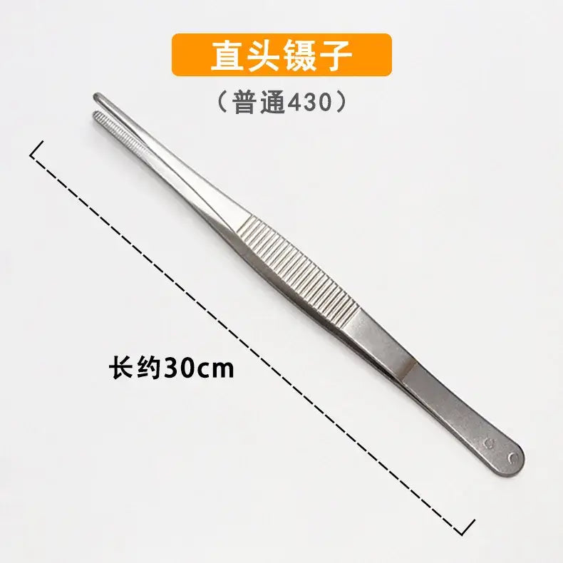 Stainless Multifuctional Steel Elbow Tweezers Aquarium Clip Long Tongs Medical Tweezers Forceps Pet Feeding Tools Non-slip