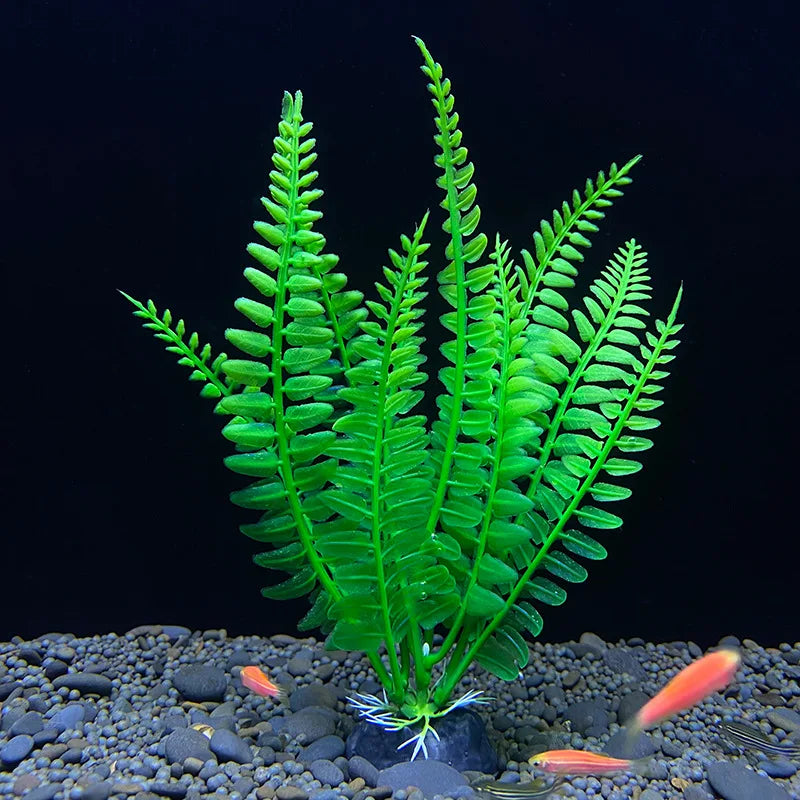 7.08 吋魚缸仿真植物水族箱人造裝飾植物擺飾水草魚缸塑膠裝飾 18 厘米
