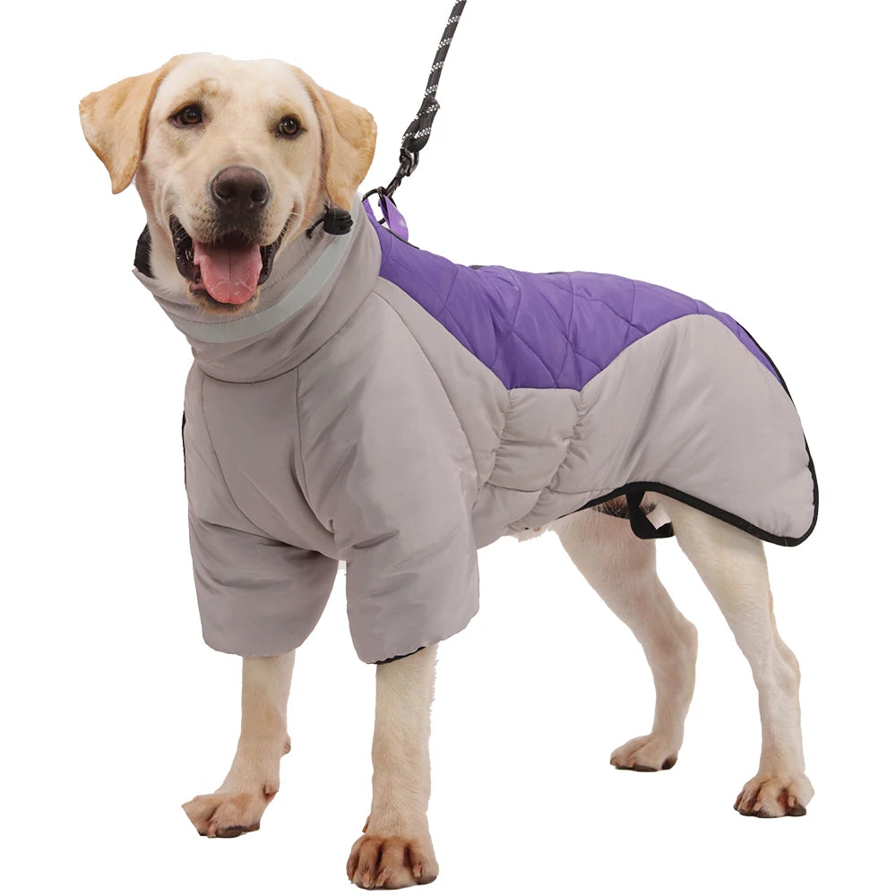 Big Dog Jacket Winter Warm Dog Clothes for Medium Large Dogs Waterproof Pet Coat Labrador Costume Golden Retriever Vest Overalls