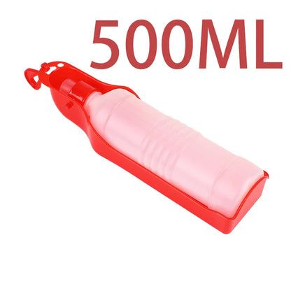 500ML Dog Water Bottle Folding Drinker Plastic Portable Water Bottle Pets Outdoor Travel Drinking Water Feeder Bowl for Dogs