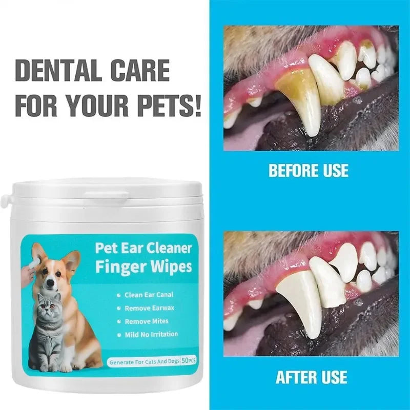 Pet Cleaning Wipes Disposable Eye Cleaning Wipes Teeth Ear Care Fingertips Cat Dog Mite Cleaning Fingertips Towels Pet Products