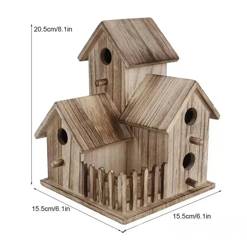 Wild Wooden Bird House Outdoor Garden Courtyard Creative Bird Rest Nest Mountable Nesting Box Bird Breeding Box