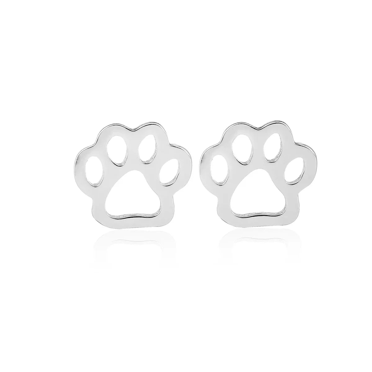 Trend Cute Dog Cat Paw Earings for Women Kids Fashion Metal Animal Footprint Stud Earrings Stainless Steel Ear Piercing Brincos