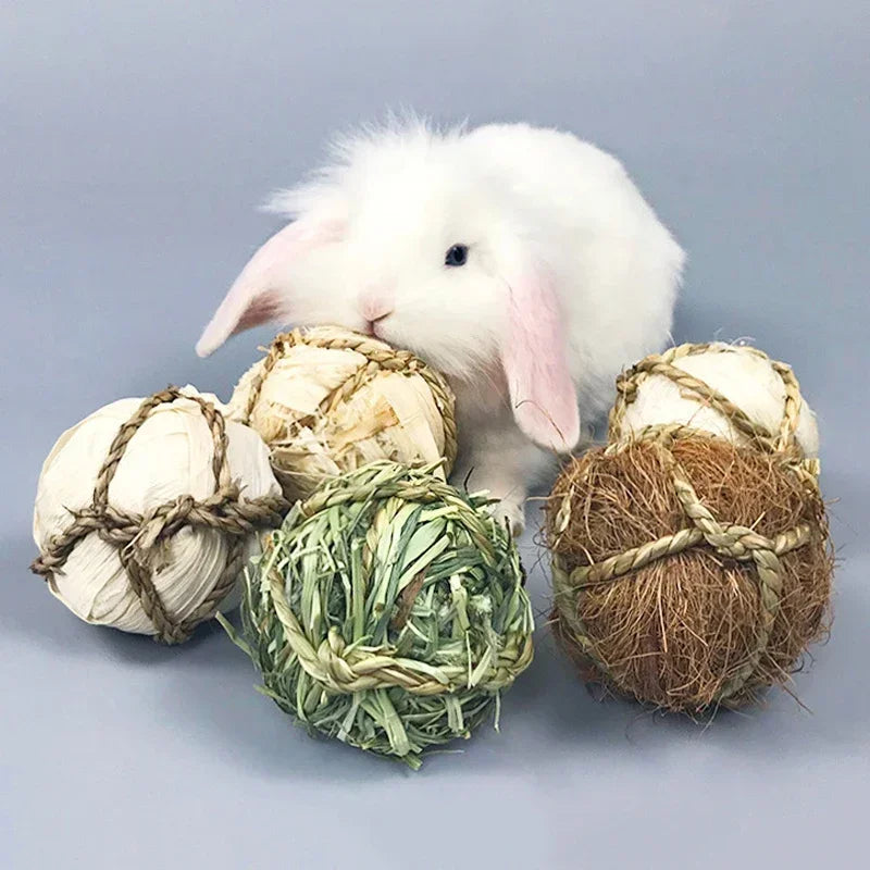 7CM Chewing Braided Ball Guinea Pig Rabbit Hamster Small Animal Play Pet Interactive Chew Toy