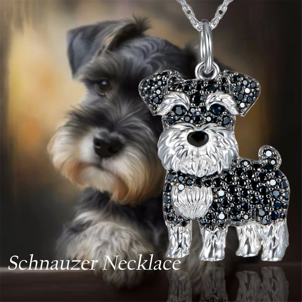 Exquisite and Cute Schnauzer Dog Pendant Necklace for Women Elegant Pet Puppy Jewelry Animal Accessories