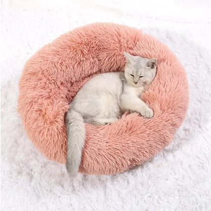 超ソフトペット猫ベッド プラッシュ フルサイズ 洗える 落ち着いたベッド ドーナツベッド 快適な睡眠アイテム あらゆる種類の猫に適しています